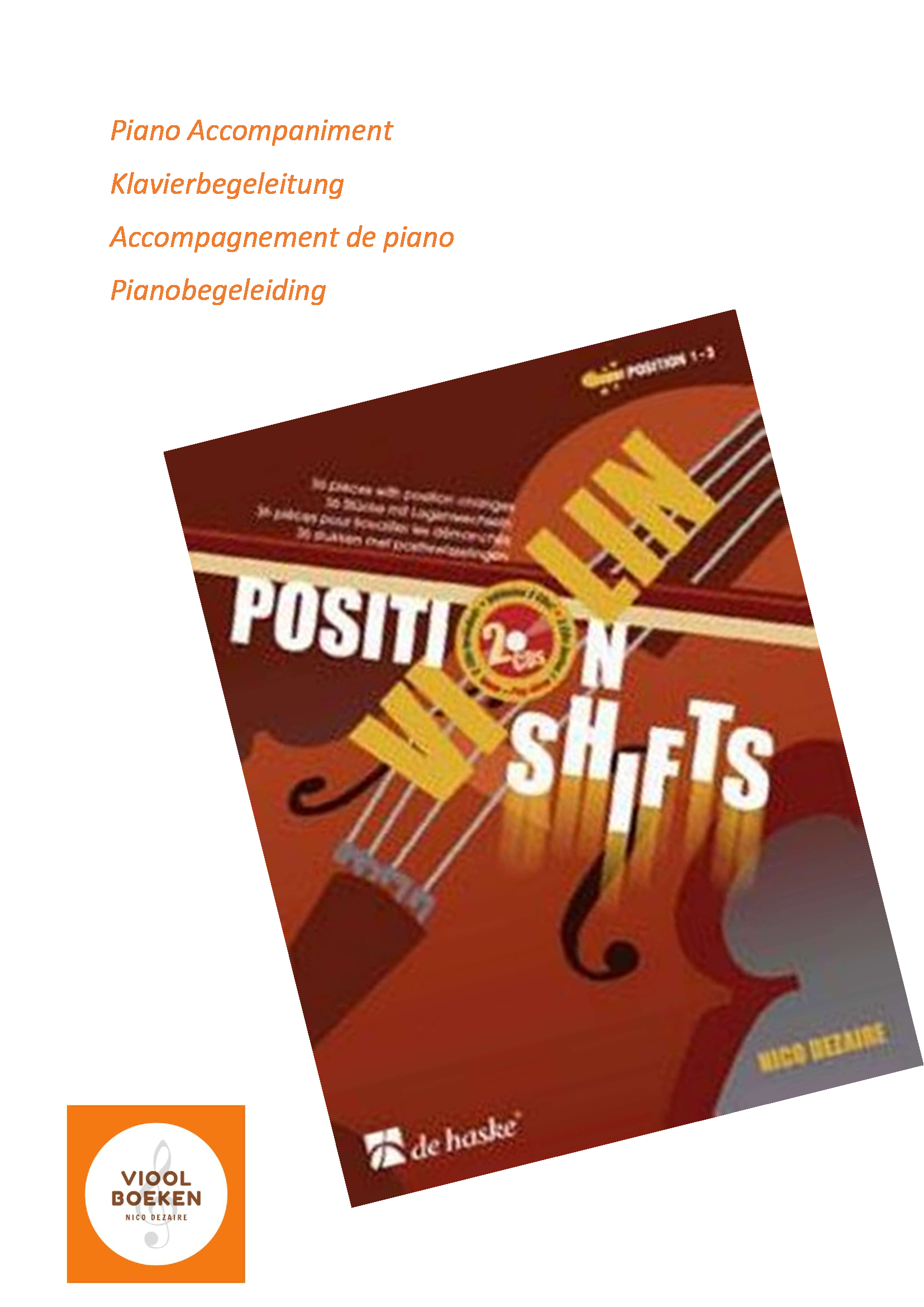 Violin Position Shifts Piano Accompaniment (e-book)